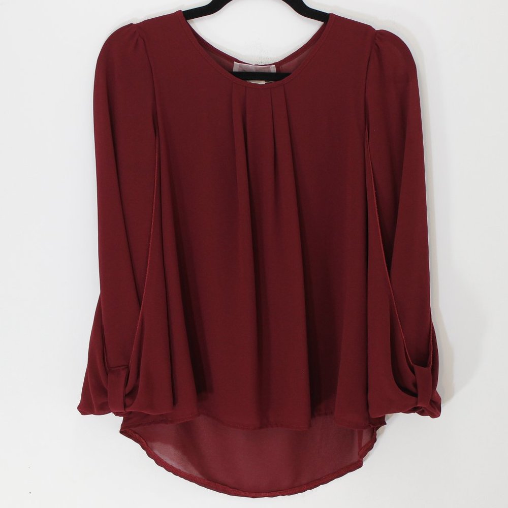 Unknown Brand Made in Italy Dark Red Flowy Top M